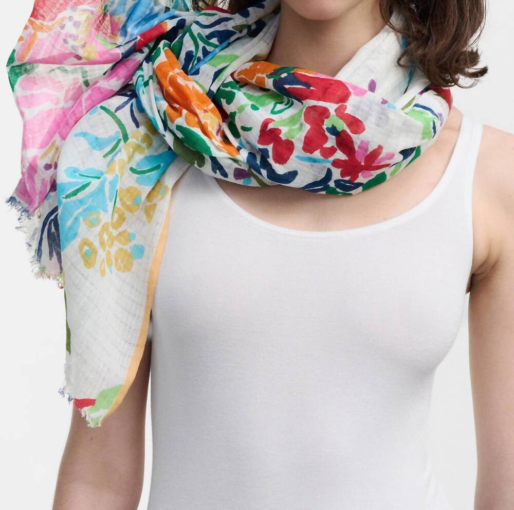 NEW EPICE floral cotton scarf in rosado